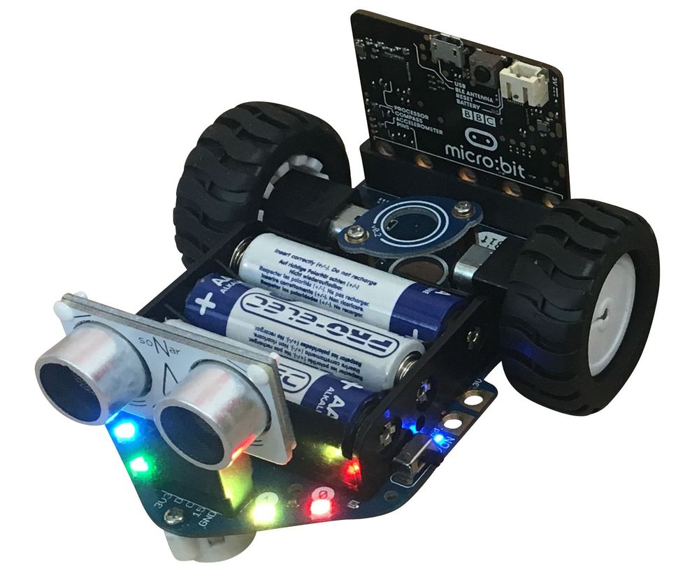 MiniBit robot for Education. Optional Ultrasonic and line sensors are also available as well as LED Matrix, LED Face and OLED screen, etc