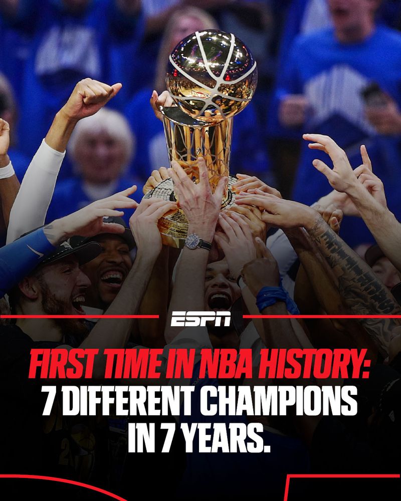 A graphic of the Oklahoma City Thunder raising the Larry O'Brien trophy