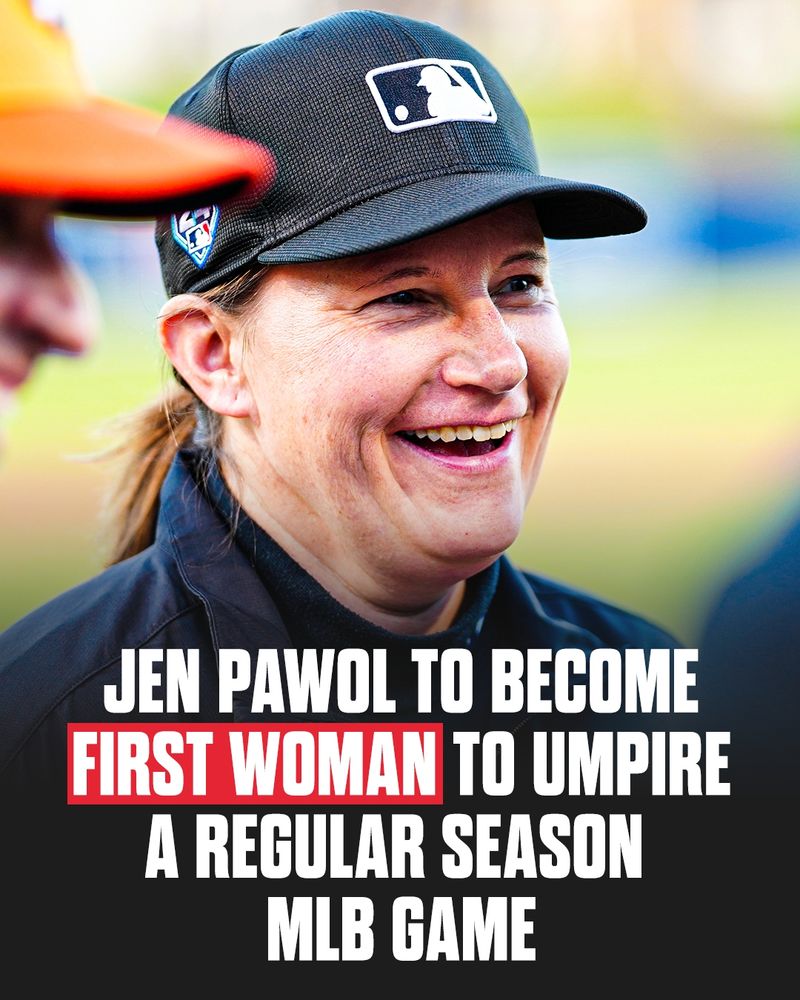 Jen Pawol will become the first woman to umpire a regular season MLB game