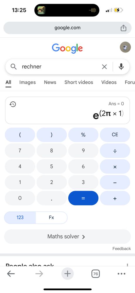 screenshot aus dem browser-rechner wo ich versuche die Aufgabe zu lösen 