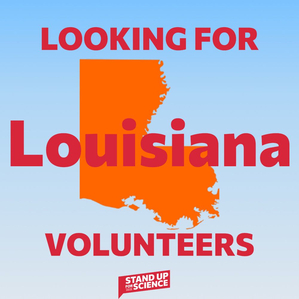 photo of louisiana with text, looking for louisiana volunteers 