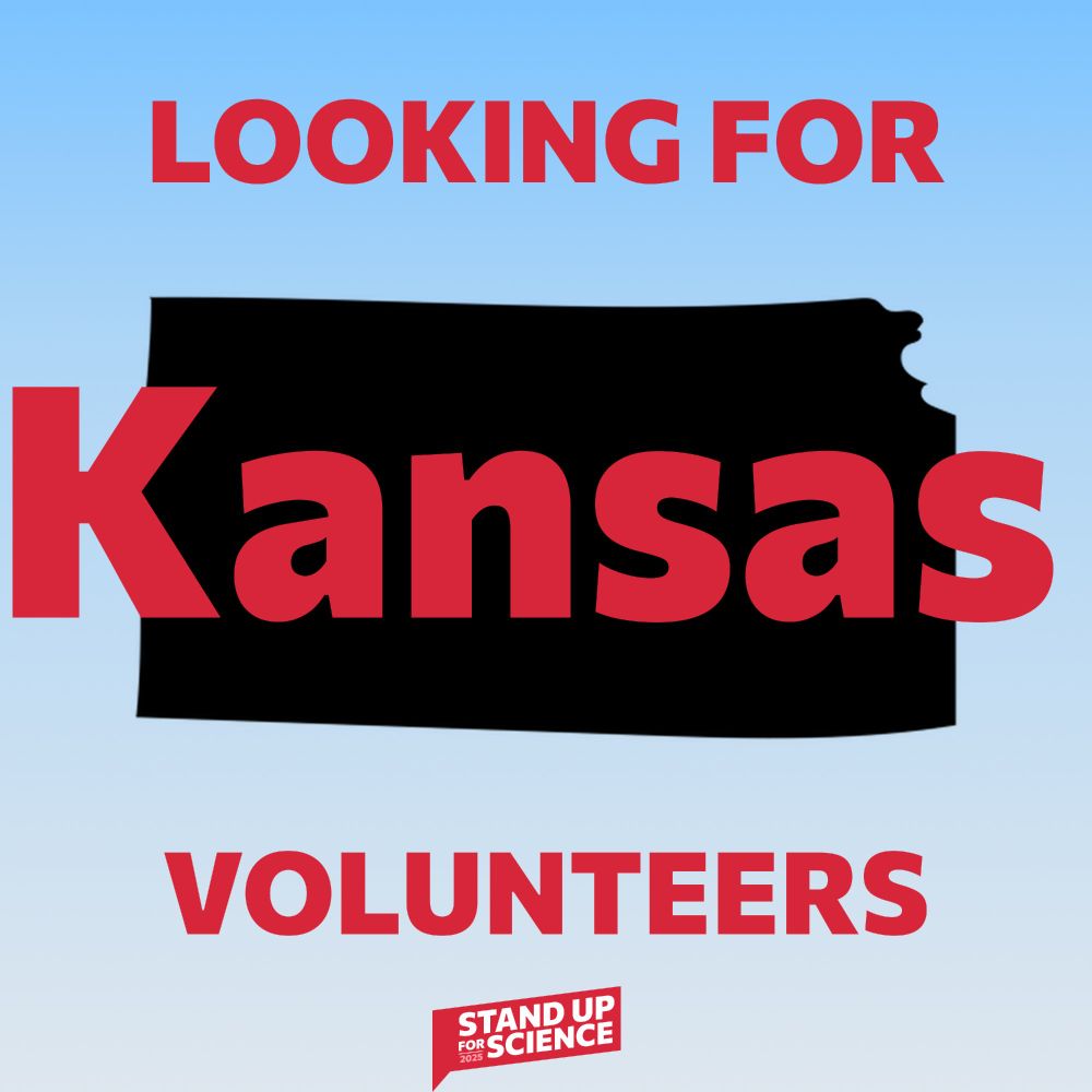 Photo of kansas with text, looking for kansas volunteers