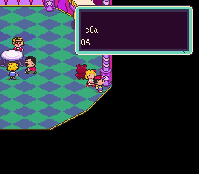 rare chance of garbled textbox dialogue in Earthbound