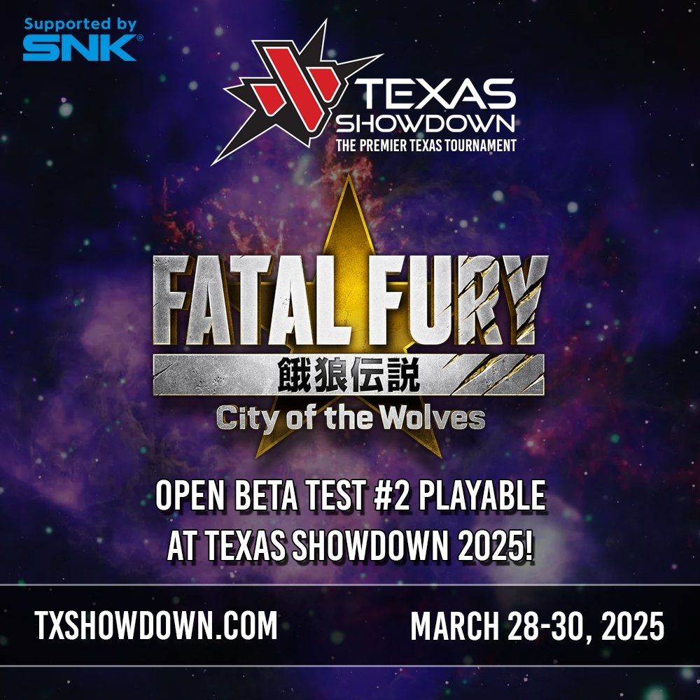 Texas Showdown FATAL FURY: City of the Wolves booth announcement. 