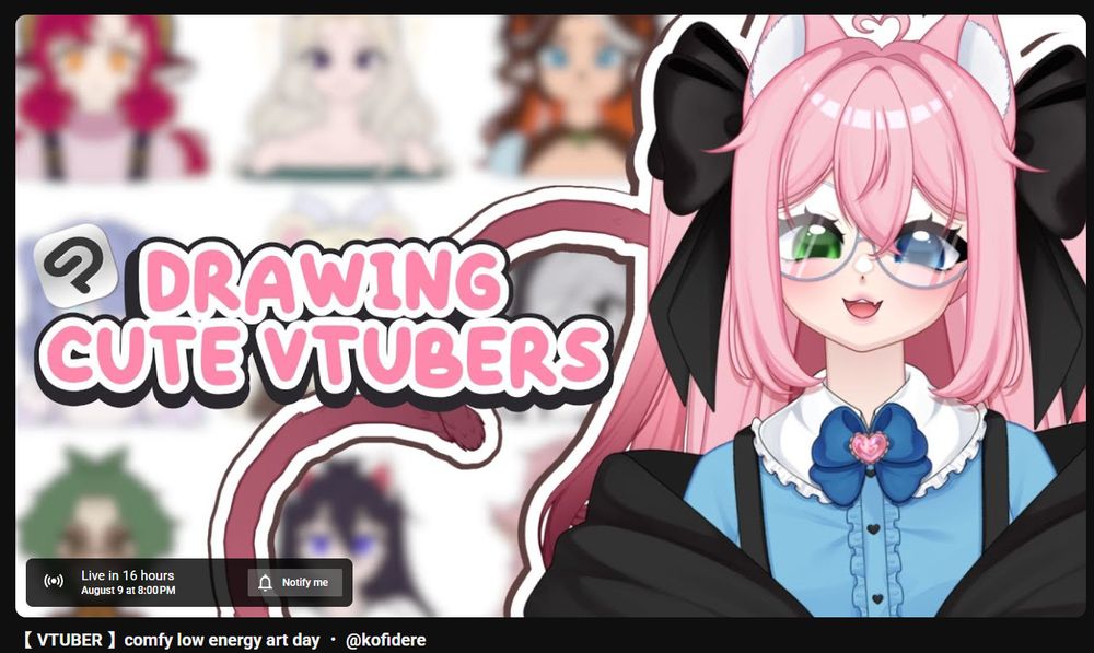 A screenshot for the waiting room for Kofi's scheduled art stream. 
