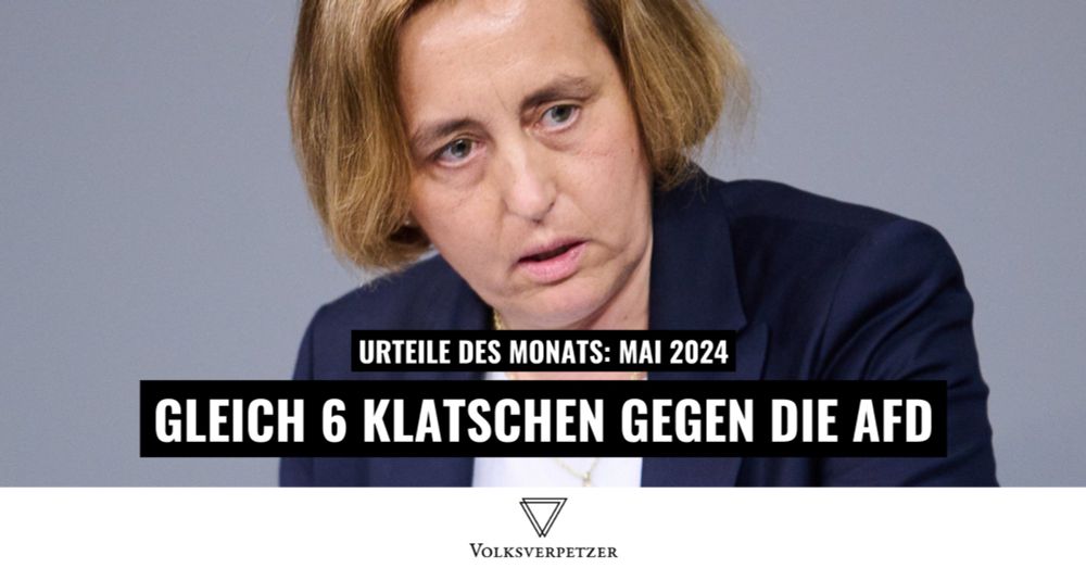 Urteile des Monats Mai: Niederlagen für gleich 6 AfD-Politiker!