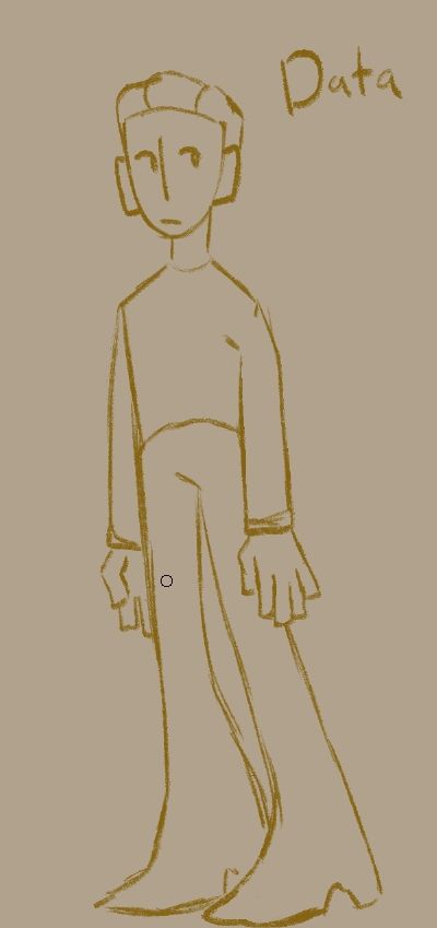 lieutenant commander data from 'Star Trek: The Next Generation' in my art style 