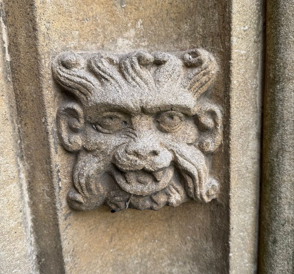 Carved stone green man 