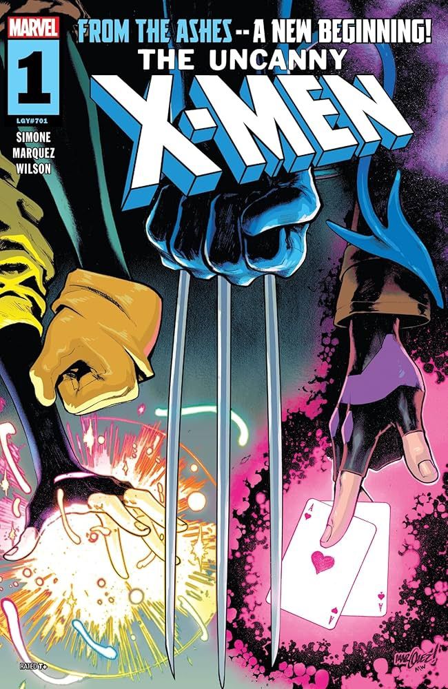 The Uncanny X-Men #1 from August 2024 (showing the hands of the main cast)