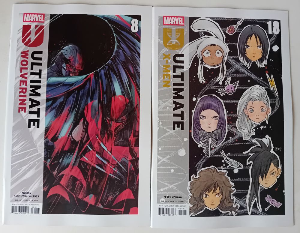 Ultimate Wolverine #8 main cover 

Ultimate X-Men #18 main cover