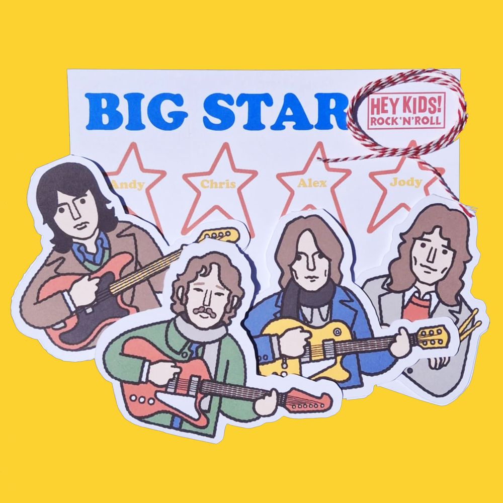 The same 4 cards with their packaging and some string
