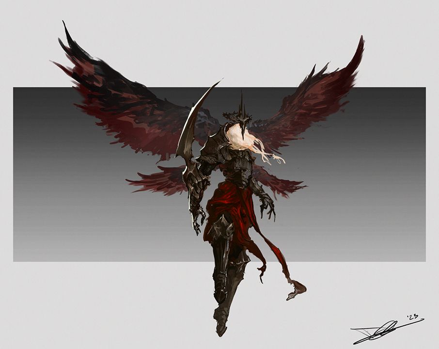 A design for a hellish angel