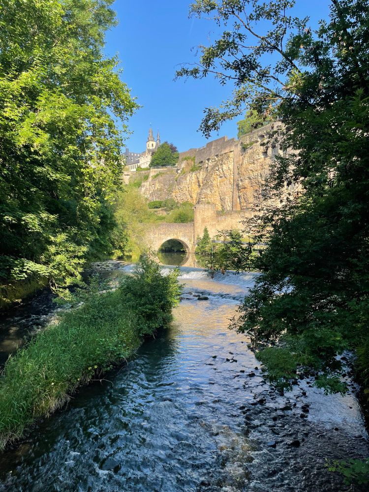 The river Alzette running under the walls of Luxembourg