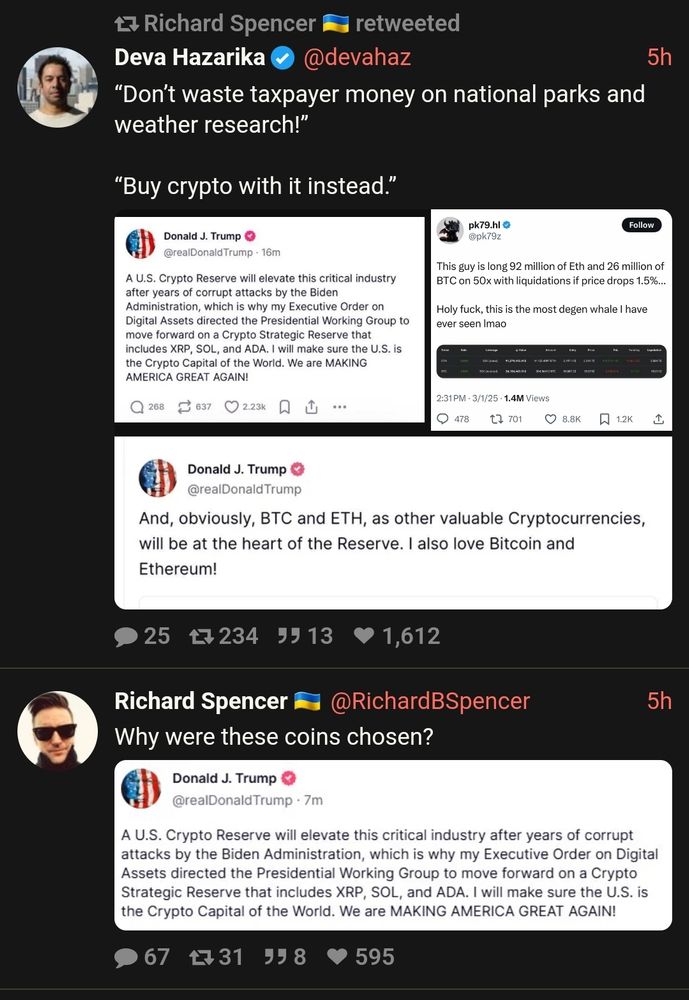 Richard Spencer tweets calling out the crypto reserve as a giant grift.