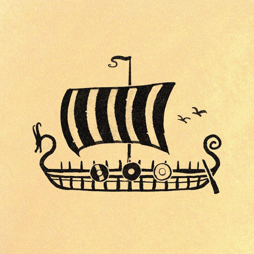 A drakkar-like ship.