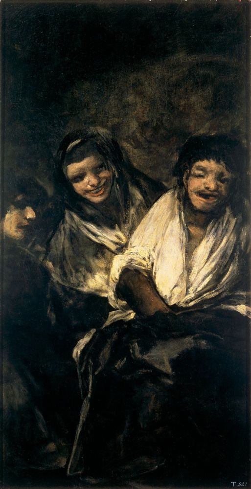 Francisco Goya’s Two Women Laughing at a Man (1820-1823), one of his "Black Paintings", is an unsettling depiction of human cruelty and the darker sides of human nature. The painting shows two women with grotesque, mocking expressions, laughing at a man who looks hunched, old, and possibly in distress. Their faces are partially illuminated, highlighting their sneers, while the man remains in shadow, adding mystery and tension.

The women's laughter isn’t joyful but cruel, with distorted features that make them seem more monstrous than human. The scene lacks clear context. Are they mocking his appearance, his misfortune, or something else entirely? This mystery leaves the viewer uneasy. 

Goya’s use of shadowy tones and murky colors creates a gloomy, oppressive atmosphere, amplifying the sense of dread. The painting explores the disturbing reality of people mocking others' suffering, a theme that resonates deeply and makes viewers confront their own capacity for empathy—or lack thereof.

The women could represent the cruelty of society toward the vulnerable. The women might symbolize malicious forces preying on weakness or despair. The women's roles are ambiguous. Their rough appearances could imply they are beggars or lower-class individuals, yet their bold mockery suggests a lack of deference to the man. This ambiguity deepens the tension of the painting.

Their laughter is cruel, full of contempt and ridicule. Their expressions show a lack of fear or shame, suggesting dominance over the man. The Man's downcast position suggests defeat or humiliation. His body language reflects fragility, making him the focus of their mockery.