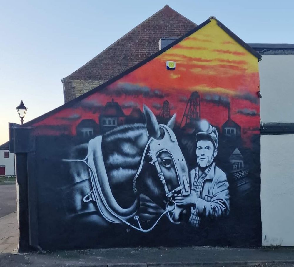 Homage to the mining industry paid with this stunning mural in Houghton-le-Spring