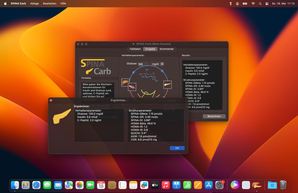 Screenshot of SPINA Carb 5.1.0 (Cyclone) RC2 on macOS Ventura 13.7.5.