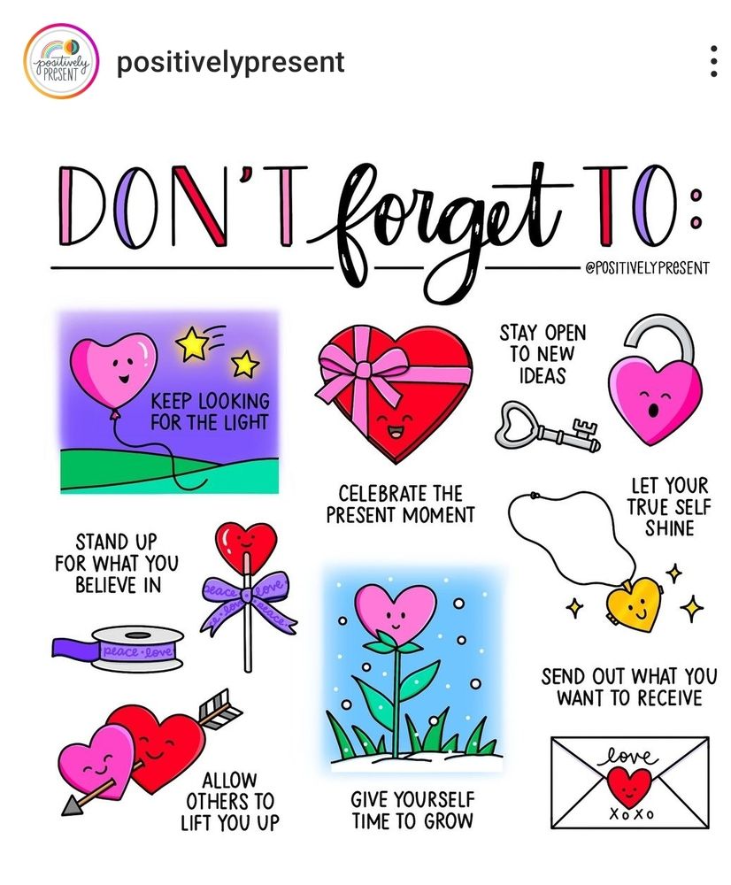 Various images of hearts with a smiley face and a mini quote regarding self love and self care for Valentine's Day and month of love.