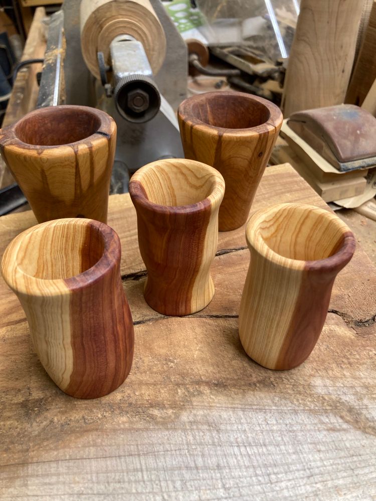 Cedar wooden cups
