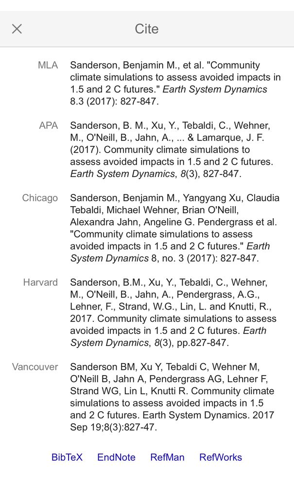 screenshot of what you see when you click cite in google scholar entry 