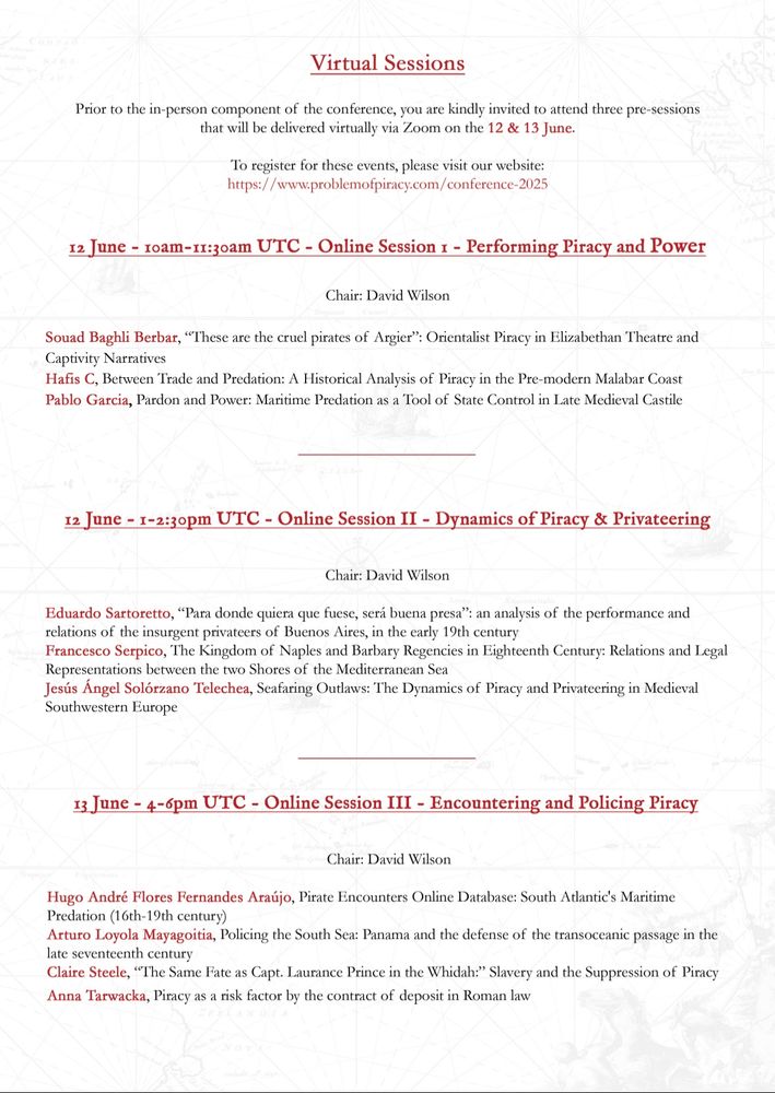 Information of three virtual panels, details available via Eventbrite using the link in the post.