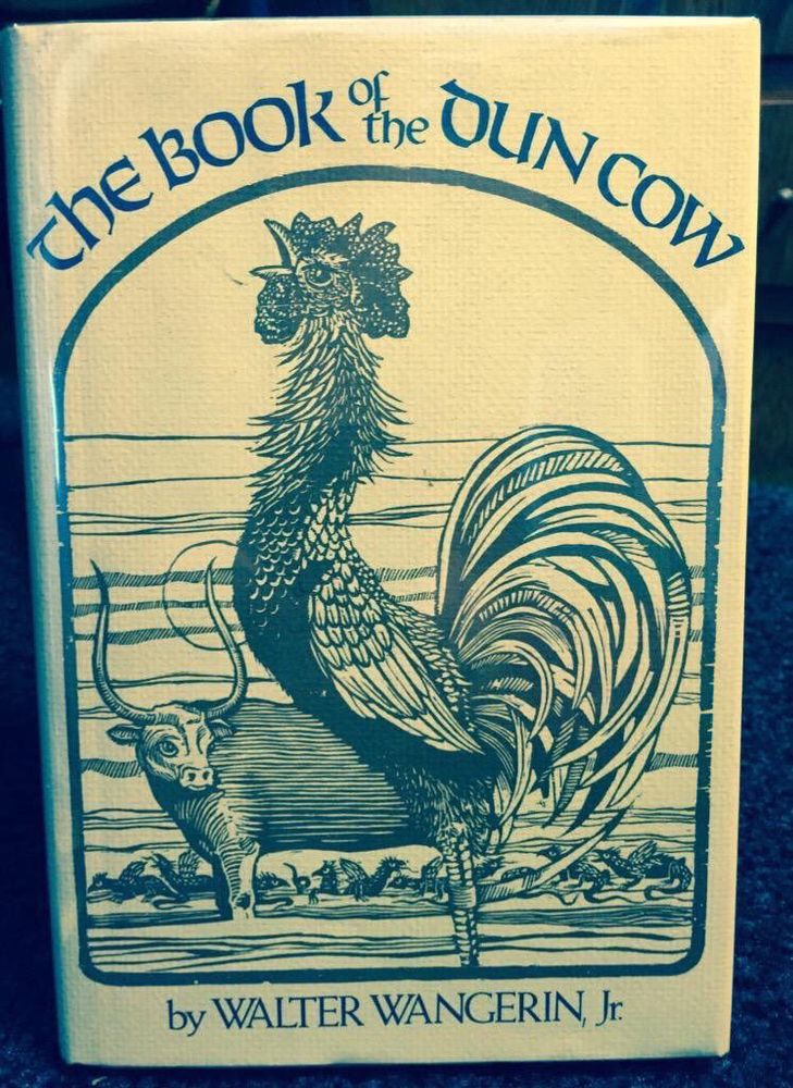 Rooster and large horned cow 