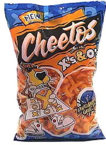 On a cheese puff bag, Chester Cheetah plays a game of tic-tac-toe