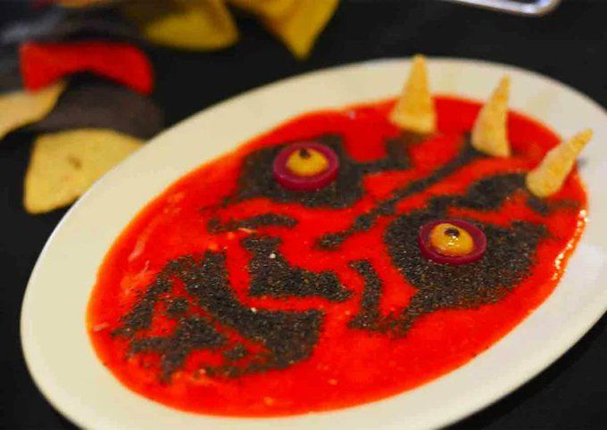 A red dip made to look like Darth Maul's face, complete with Bugle "horns"