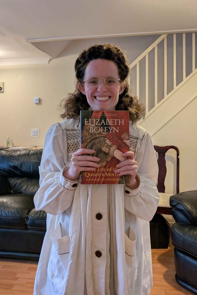Photo of me holding my book, "Elizabeth Boleyn: The Life of the Queen's Mother"