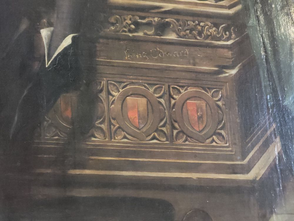 Detail of the "King Edward" carving in "The Children of Edward" by Paul Delaroche 