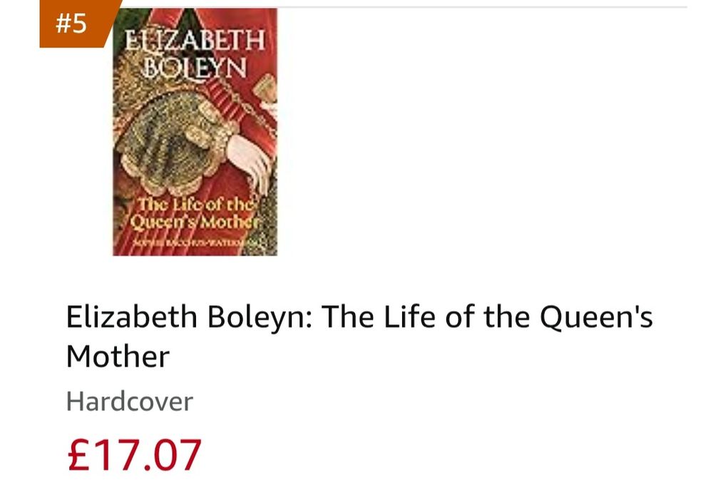 Photo of the cover of my book on Amazon, at number 5 in Historical Biographies 1001-1500 