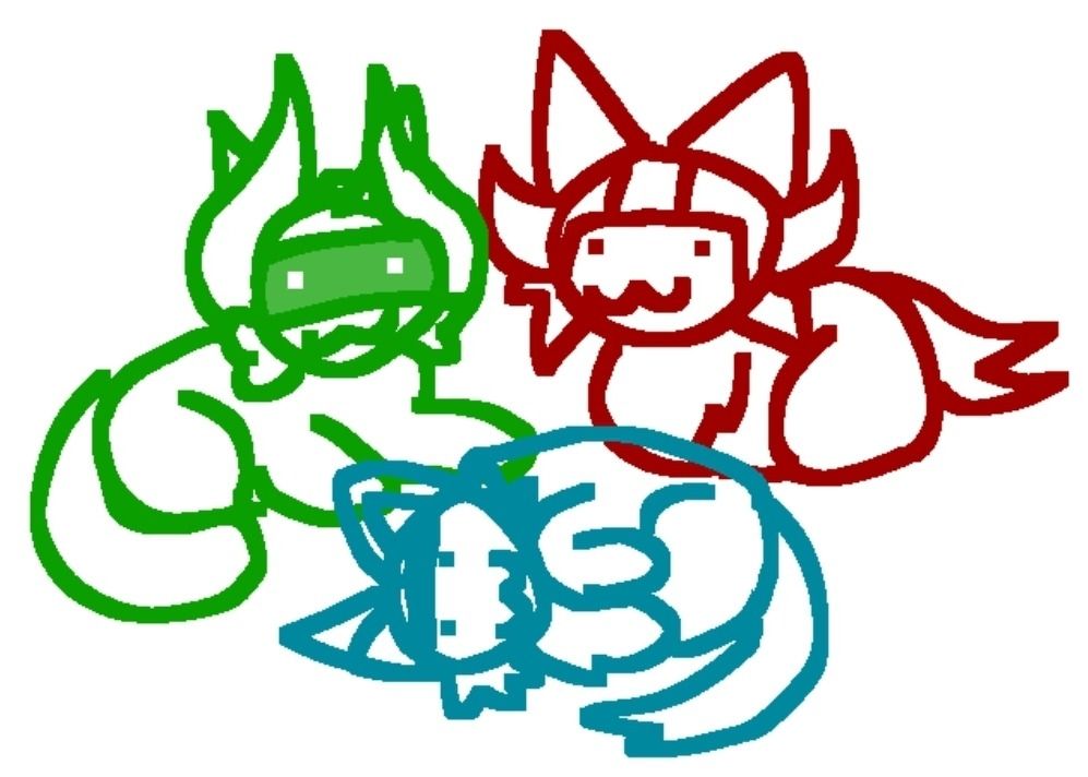 Boombox Skateboard and Slingshot drawn as cats