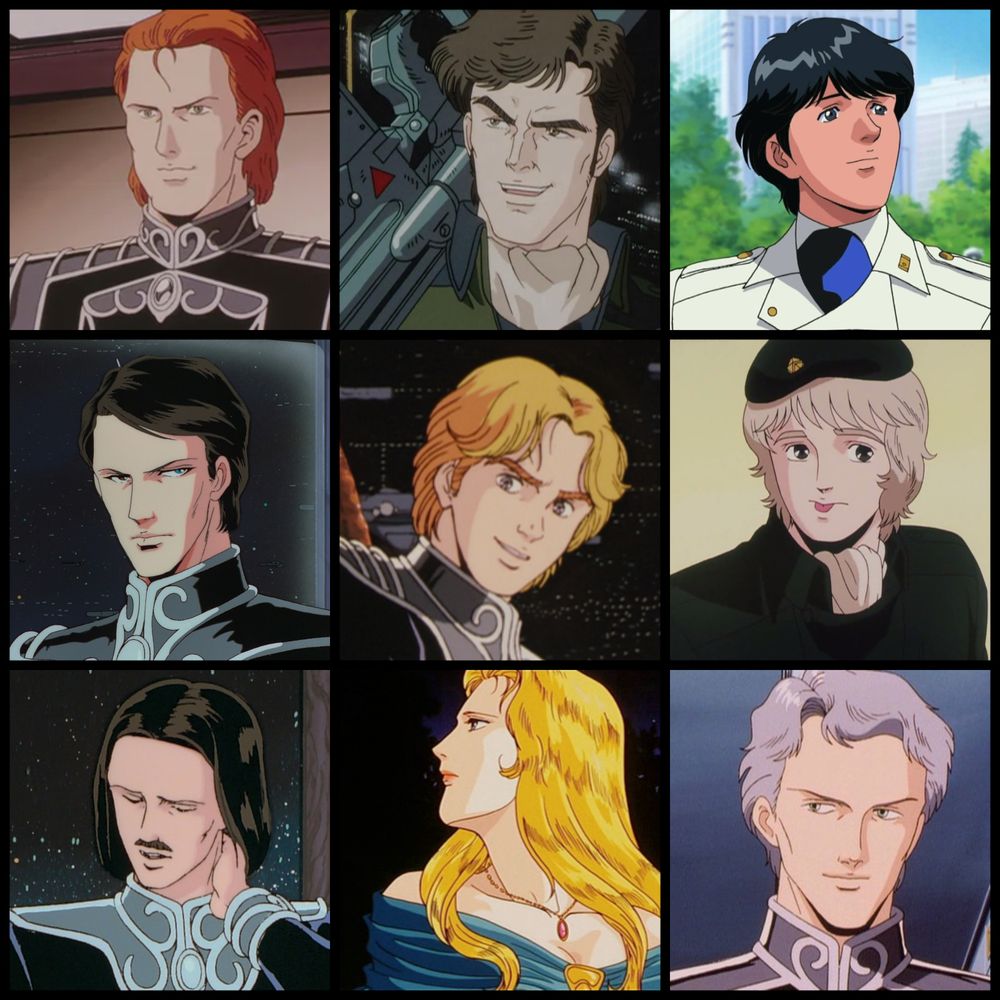 Grid of screenshots. From left to right: Bittenfeld, Schenkopp, Yang, Reuenthal, Mittermeyer, Julian, Mecklinger, Annerose, Ferner