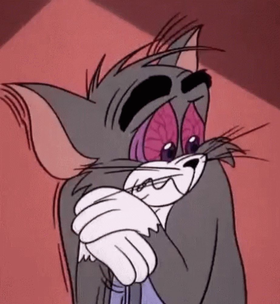 a cartoon cat with a sad look on his face is covering his face .