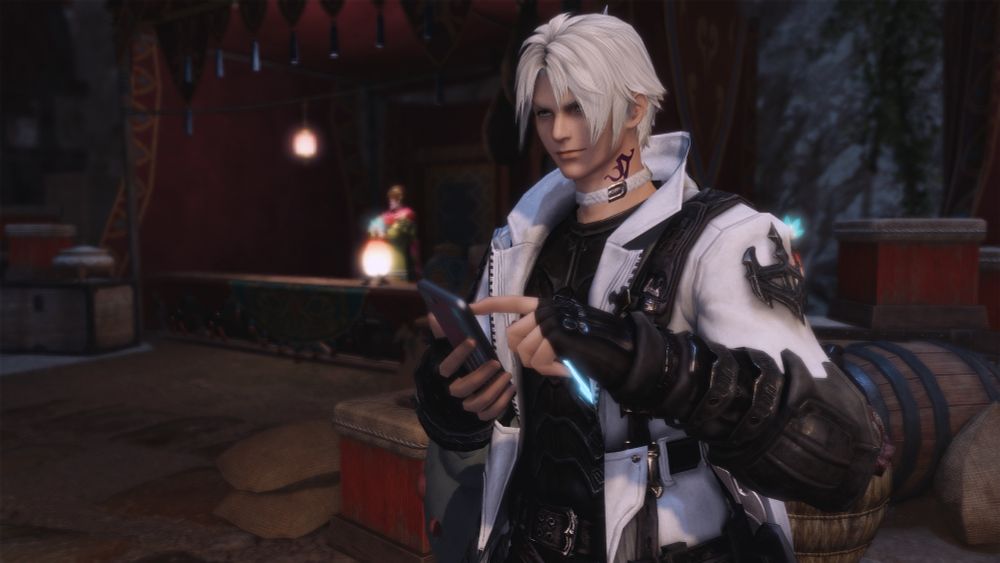 Thancred smirks as he looks up to see the effect.