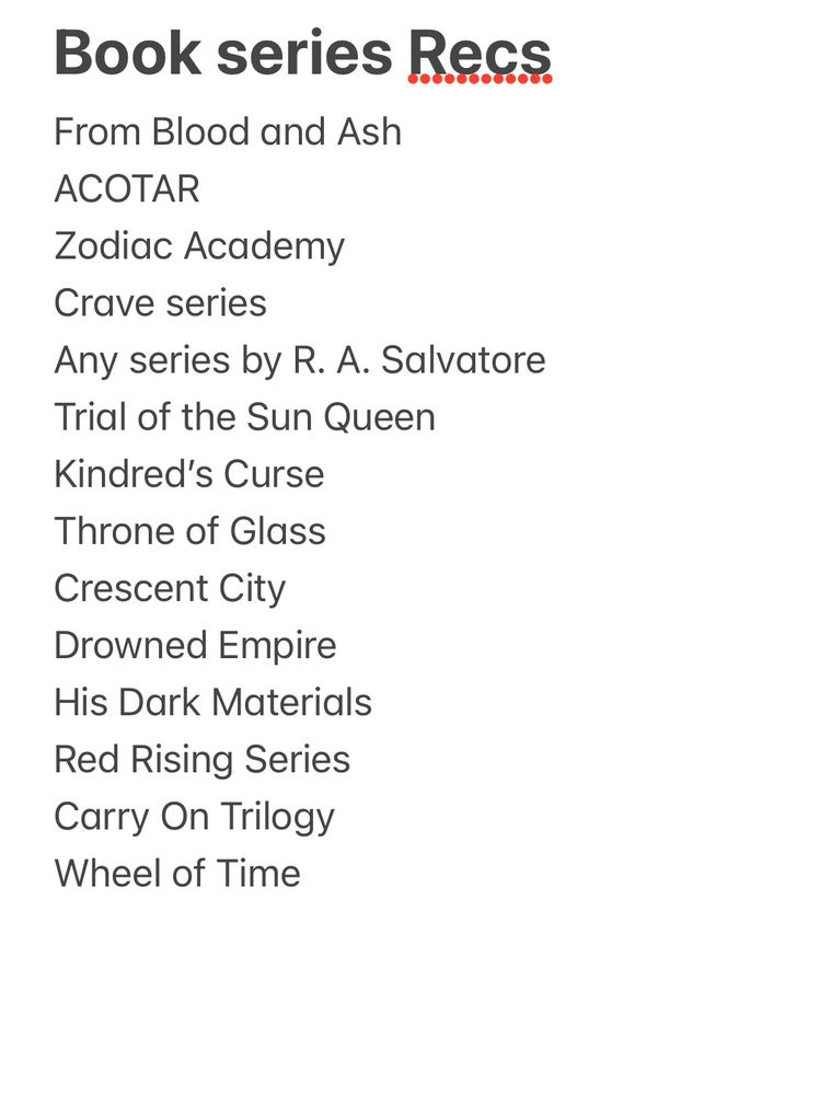 List of book series recommended to me
