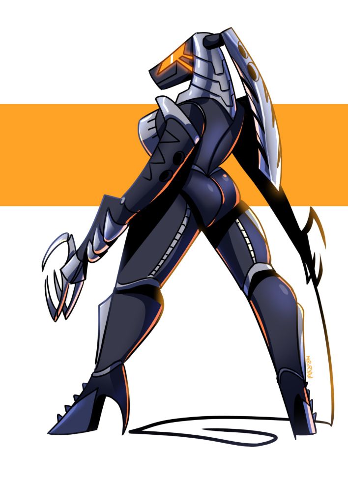 a digital drawing of Roodaka from Bionicle. you know. the one with the boobs. for some reason. 