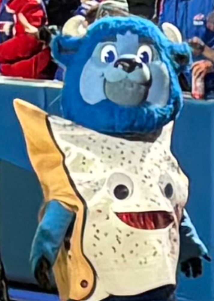 Billy Buffalo in his Halloween costume, which of course is the pop tart mascot from the Pop Tart Bowl. Dreams do come true 
