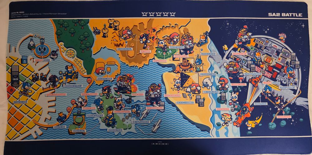 A huge full mouse pad of the SA2 map