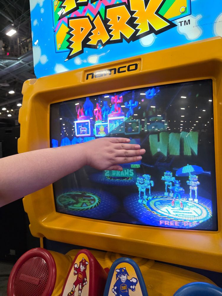 Panic Park cabinet showing that I won