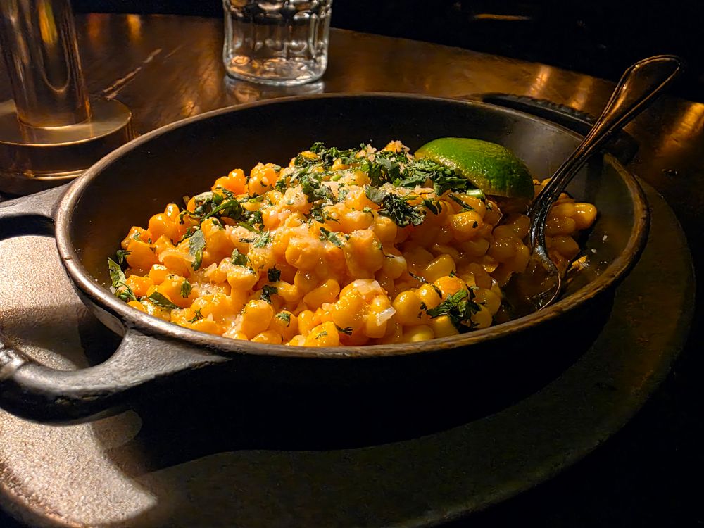 Elote with Parmesean cheese and lime