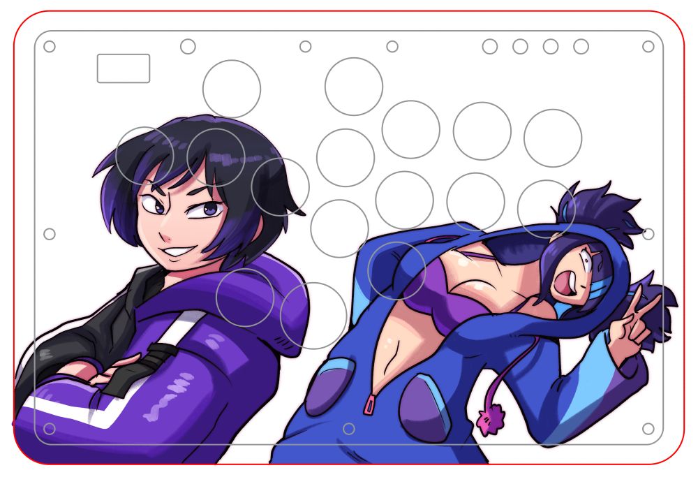 Juri and Reina WIP fightpad art