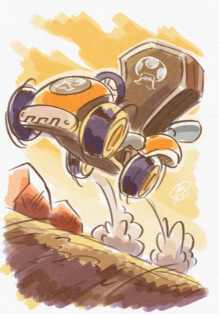a coffin drives through the desert. RIP Toadsworth.