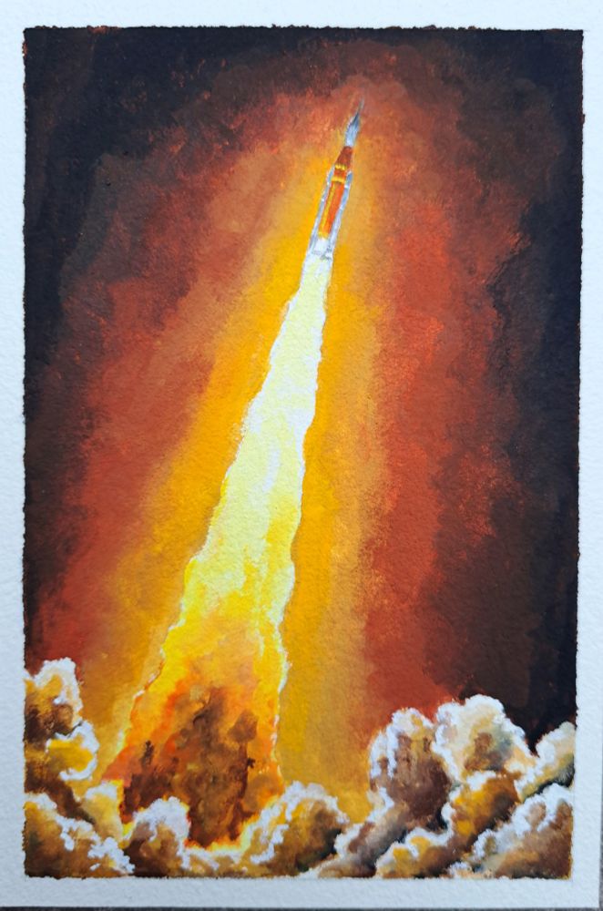 Gouache art on 4"x6" watercolor paper