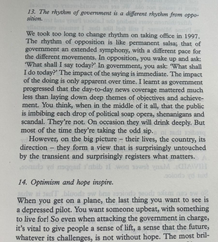 The rhythm of government is a different rhythm from opposition