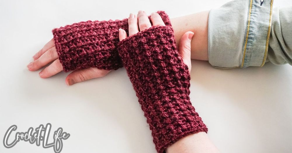 Simple Fingerless Gloves Free Crochet Pattern