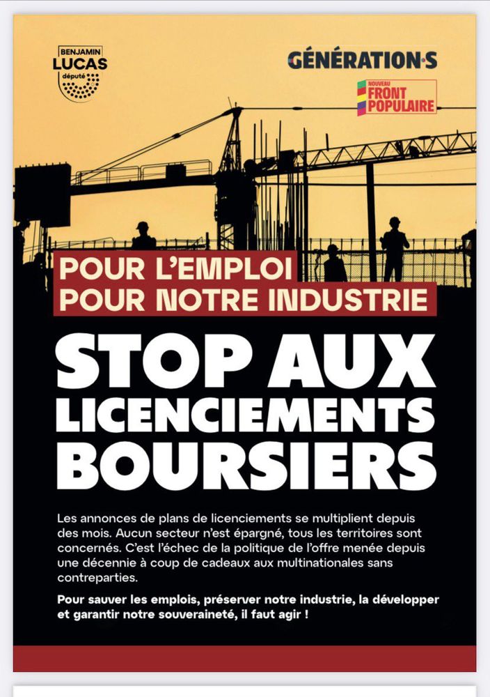 Image du tract de Génération.s contre les licenciements boursiers