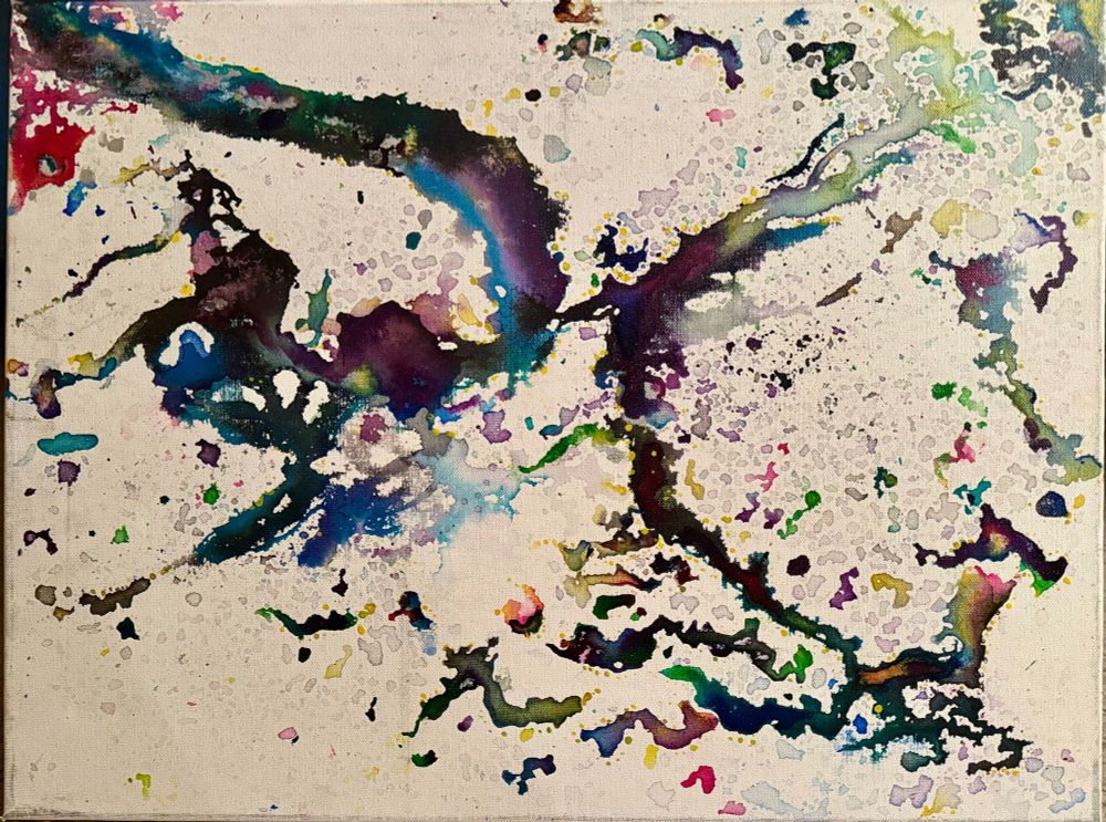 Abstract art in a multi color splash of aura and movement 