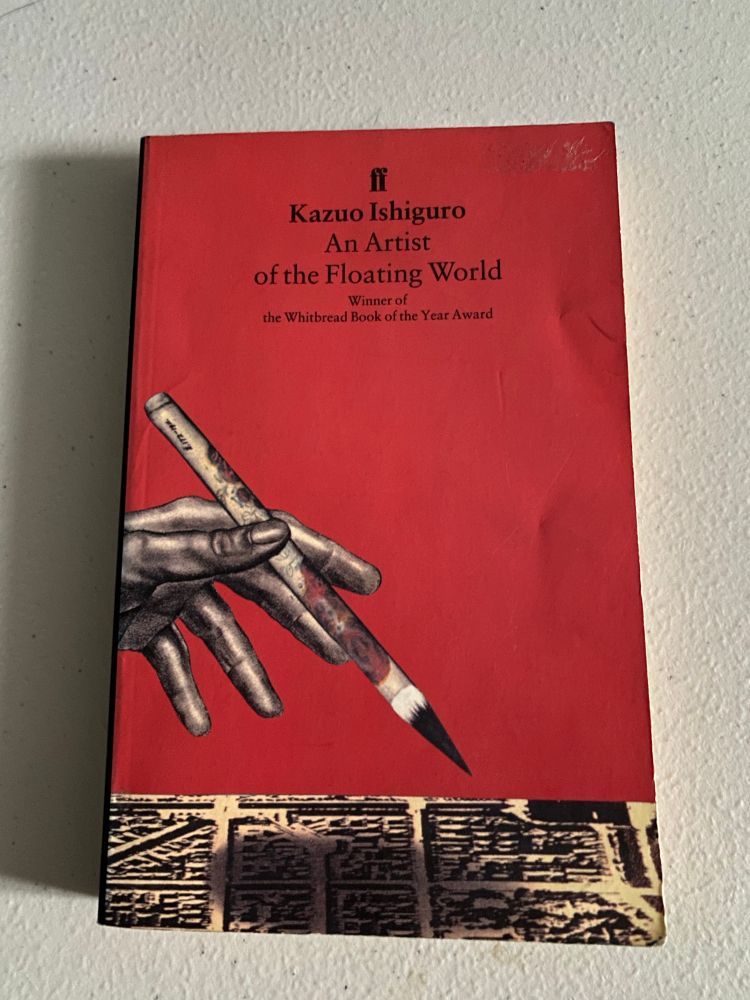 A photo of Kazuo Ishiguro’s novel _An Artist of the Floating World_.